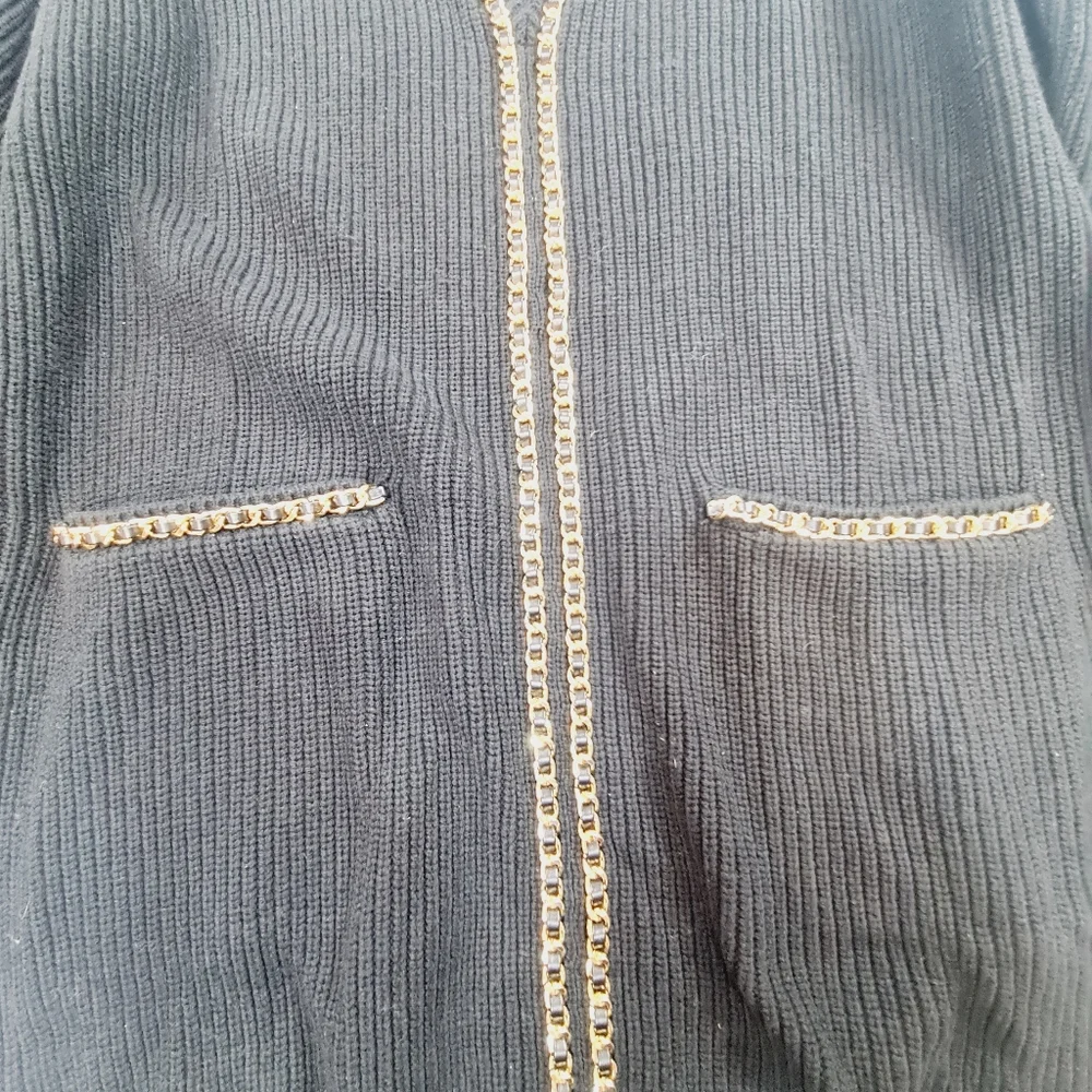 Lovers + Friends Black Cardigan with Gold Details - Picture 4 of 10